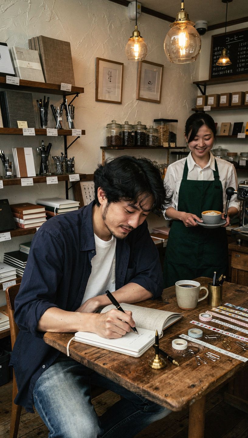 書き心地のよいノートを使っている人の手元の写真